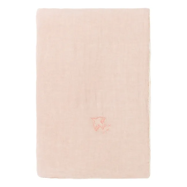 Couverture doublée - Lin Français | Rose pâle