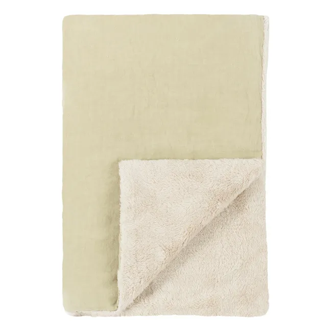 Lined blanket - French linen | Sage