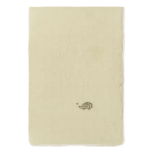 Lined blanket - French linen | Sage