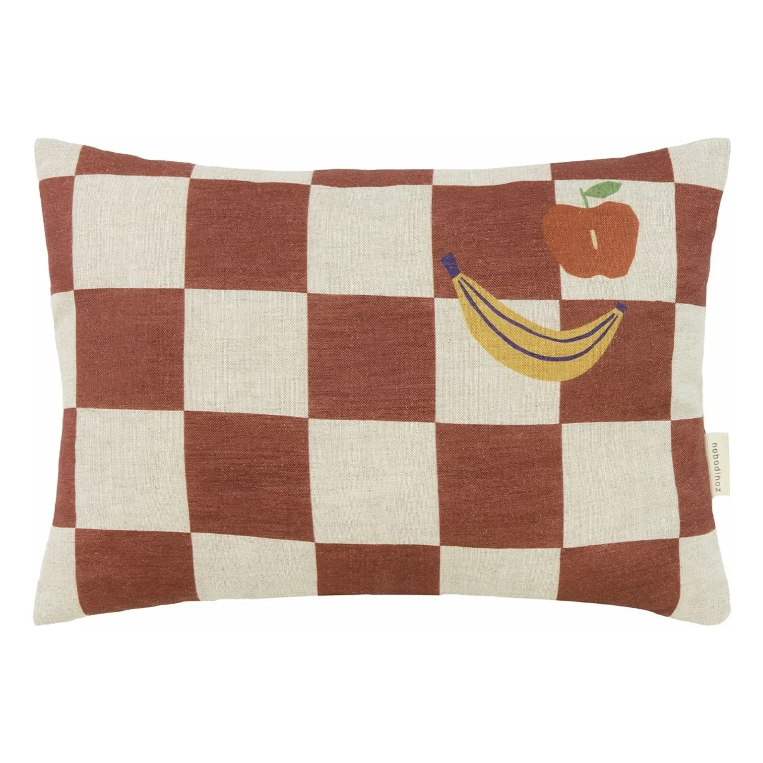 Nobodinoz Camel Fruits Vibes Rectangular Cushion - French Linen