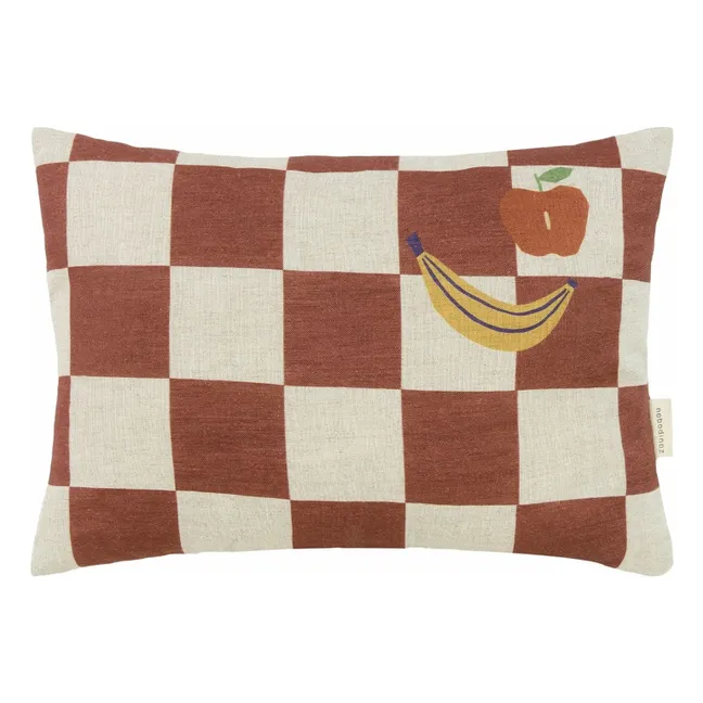 Coussin rectangulaire Fruits Vibes - Lin Français | Camel