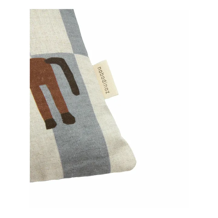 Coussin rectangulaire Cheval Vibes - Lin Français | Bleu- Image produit n°2