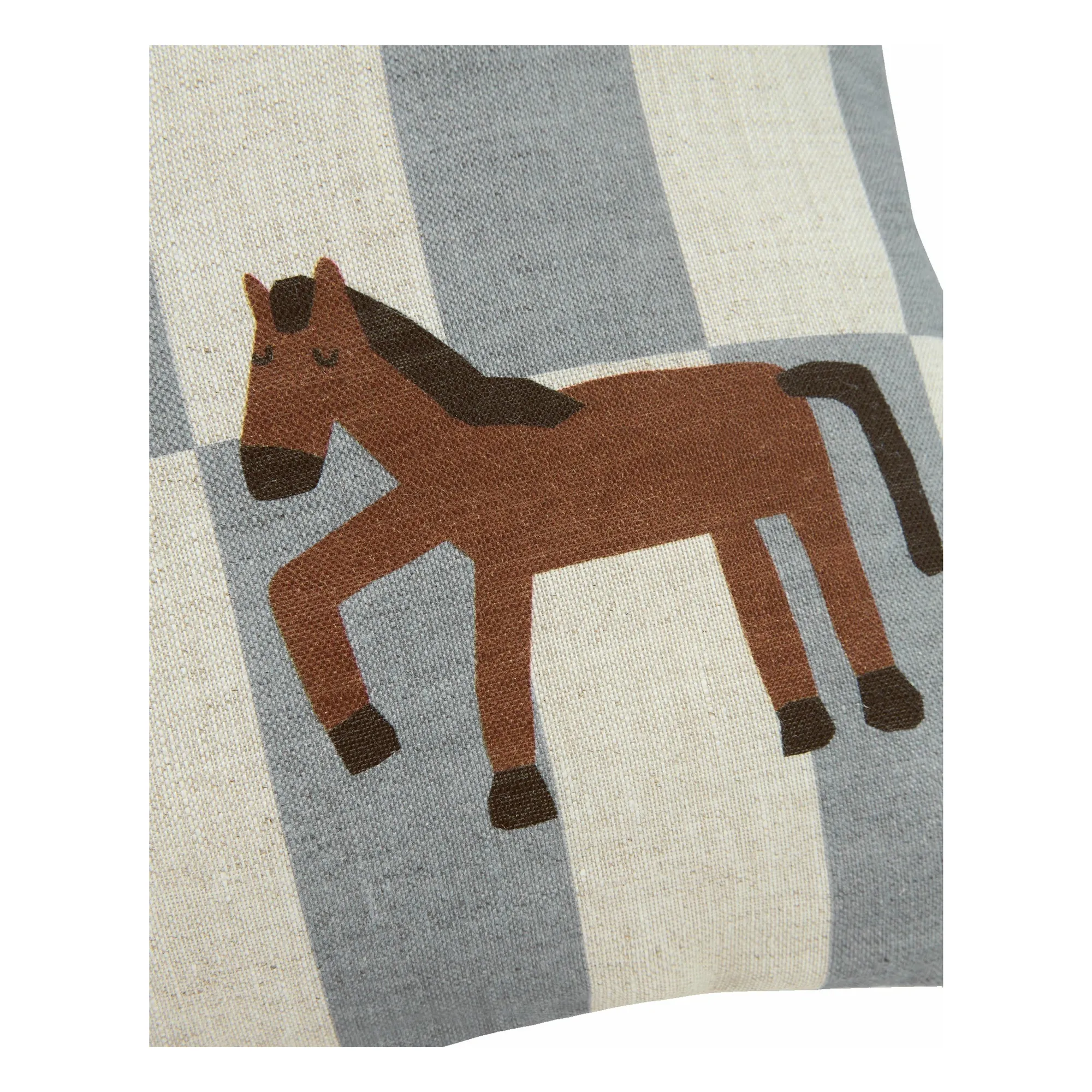 Nobodinoz - Coussin rectangulaire Cheval Vibes - Lin Français (Nobodinoz) - Image 1