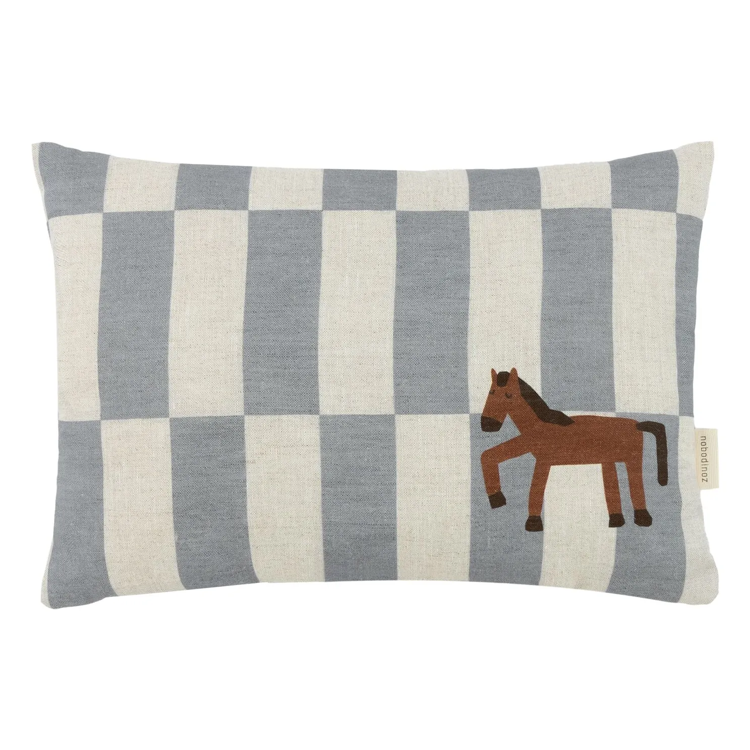 Nobodinoz - Coussin rectangulaire Cheval Vibes - Lin Français (Nobodinoz) - Couverture
