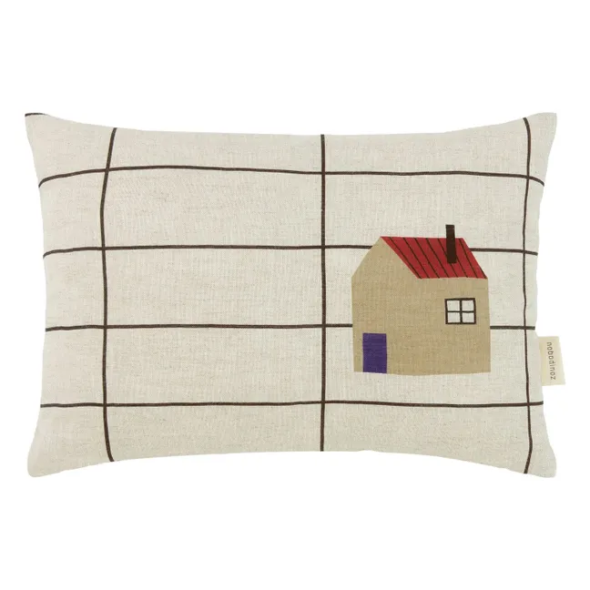 Coussin rectangulaire Maison Vibes - Lin Français | Ecru