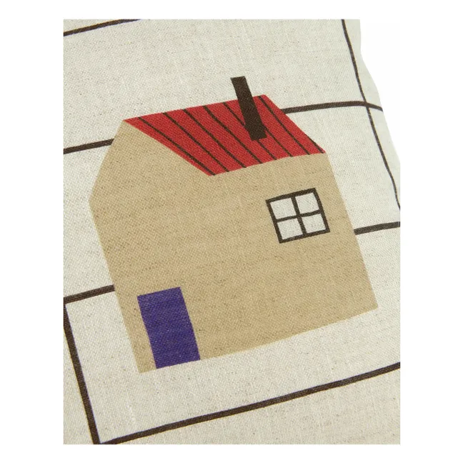 Coussin rectangulaire Maison Vibes - Lin Français | Ecru