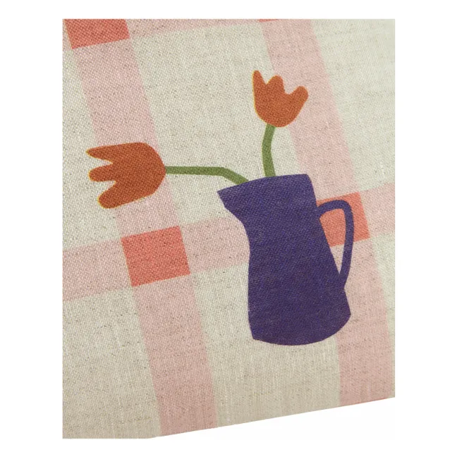 Coussin rectangulaire Tulipe Vibes - Lin Français | Rose