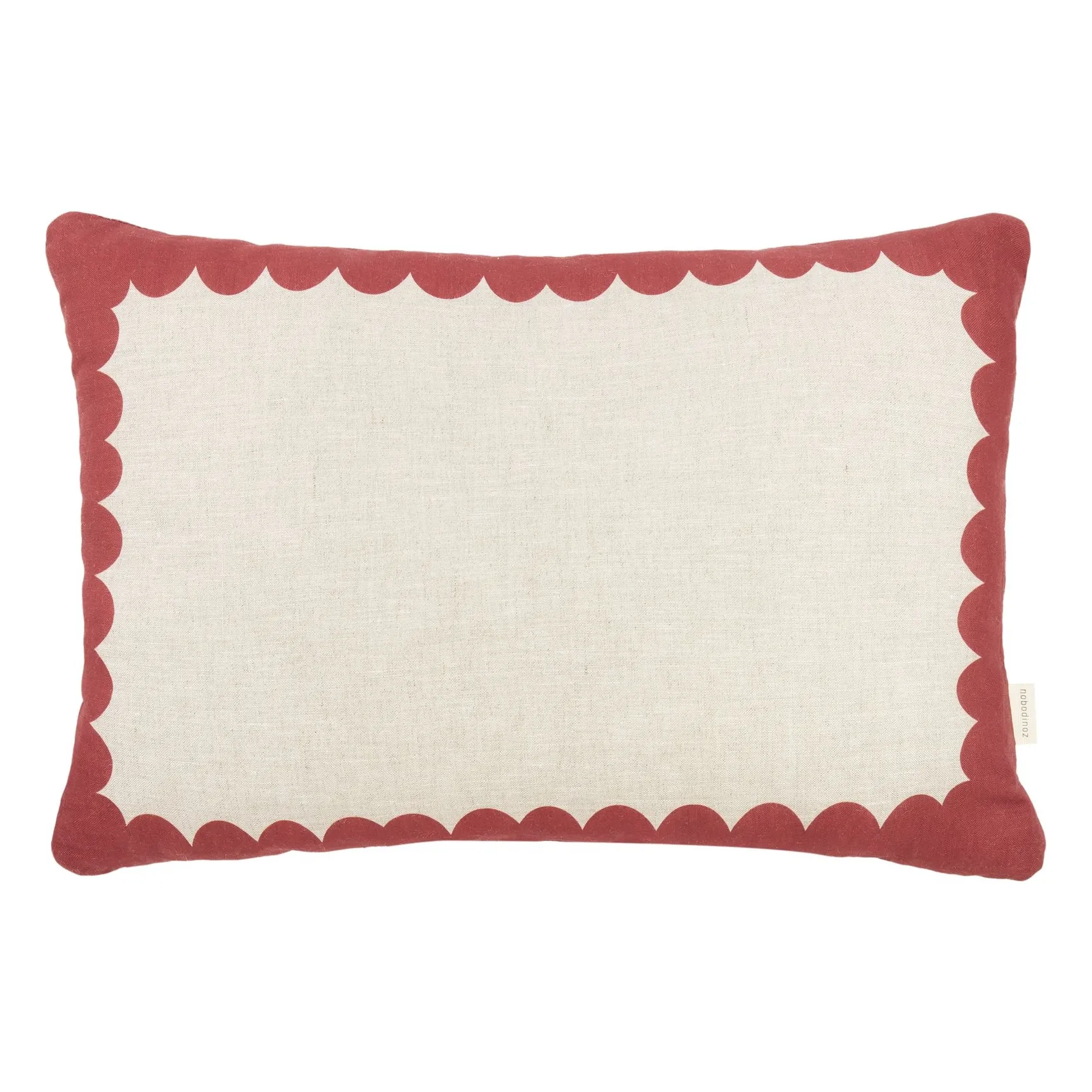 Nobodinoz Carmine Red Vibes Rectangular Cushion - French Linen