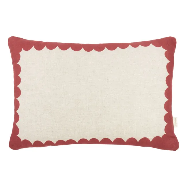Coussin rectangulaire Vibes - Lin Français | Carmin