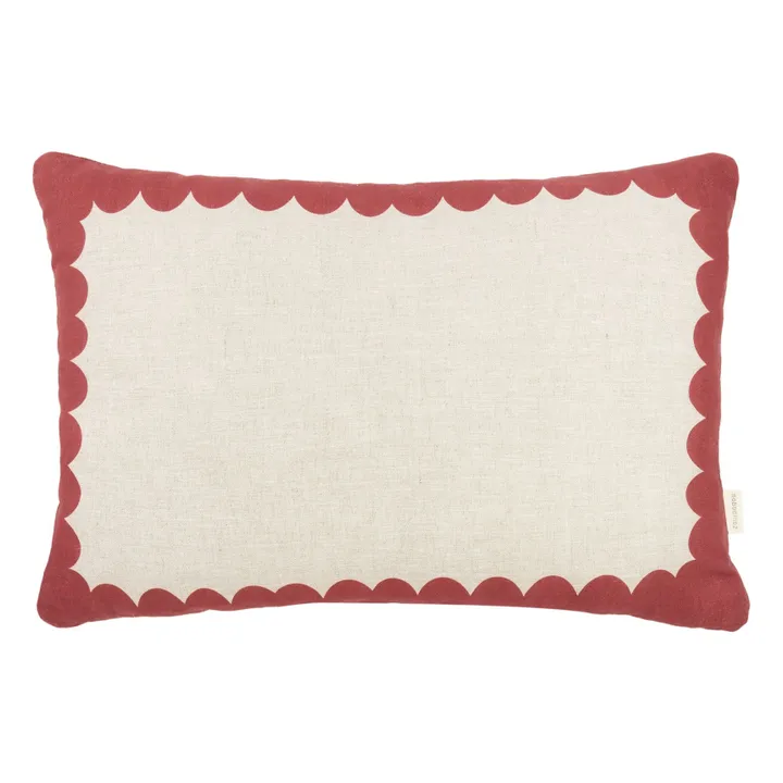 Coussin rectangulaire Vibes - Lin Français | Carmin- Image produit n°0