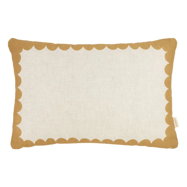 Coussin rectangulaire Vibes - Lin Français | Jaune moutarde