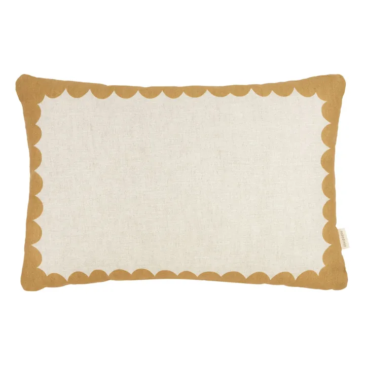 Coussin rectangulaire Vibes - Lin Français | Jaune moutarde- Image produit n°0