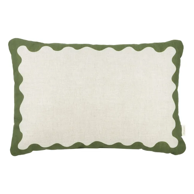 Coussin rectangulaire Vibes - Lin Français | Vert