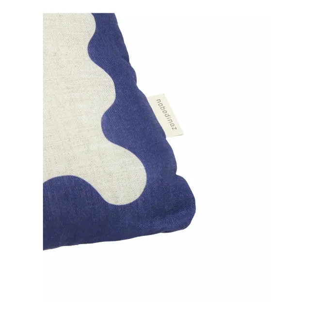 Coussin rectangulaire Vibes - Lin Français | Bleu
