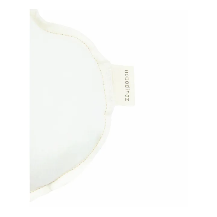 Coussin Nuage avec broderie Oiseau - Lin Français | Ecru- Image produit n°2