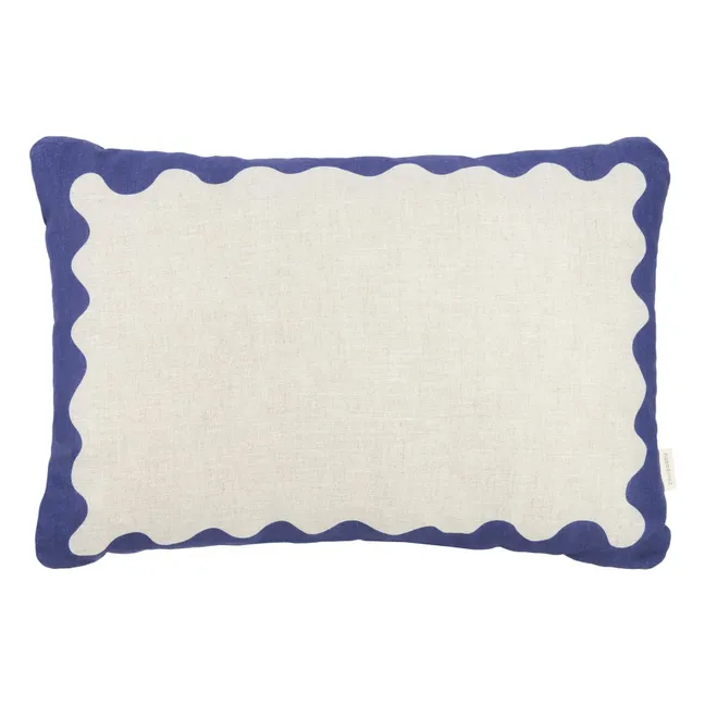 Coussin rectangulaire Vibes - Lin Français | Bleu
