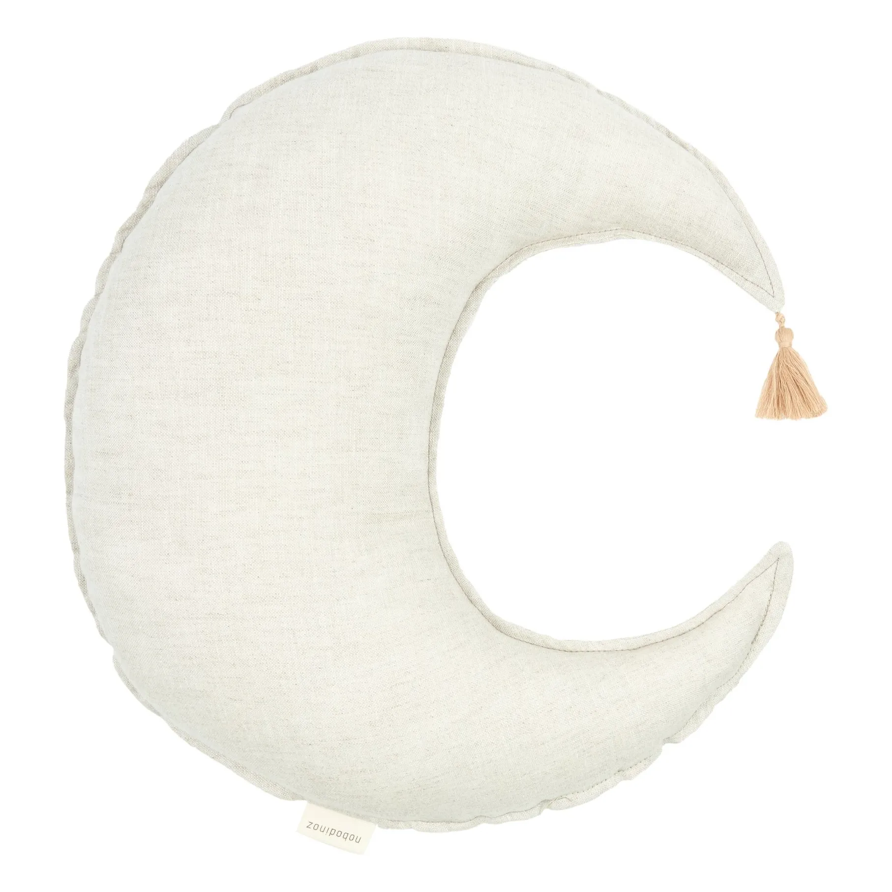 Nobodinoz Oatmeal Lune Cushion - French Linen