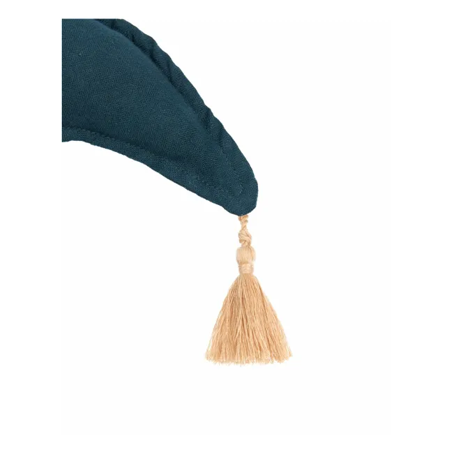 Coussin Lune - Lin Français | Bleu nuit