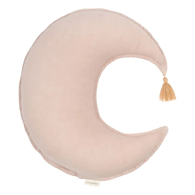 Coussin Lune - Lin Français | Rose pâle