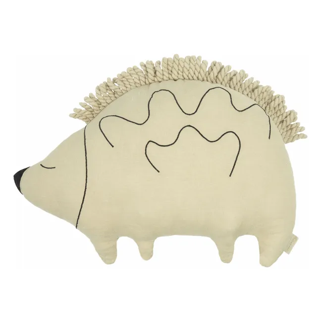 Enzo the Hedgehog cushion - French Linen | Sage