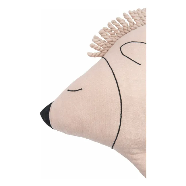 Coussin Enzo le Hérisson - Lin Français | Rose pâle