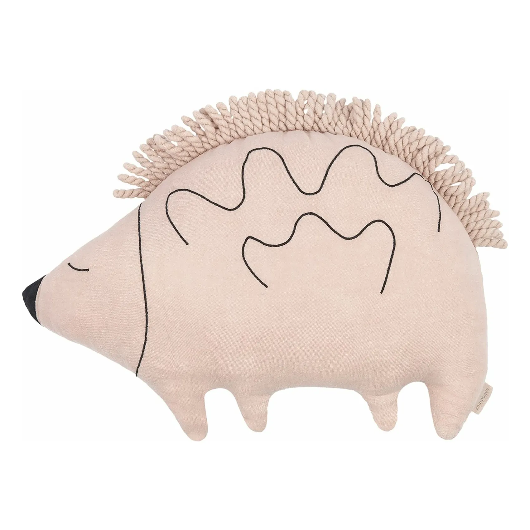 Nobodinoz Pale Pink Enzo The Hedgehog Cushion - French Linen