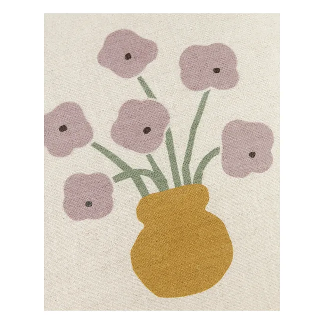 Coussin Fleurs - Lin Français | 	Lilas