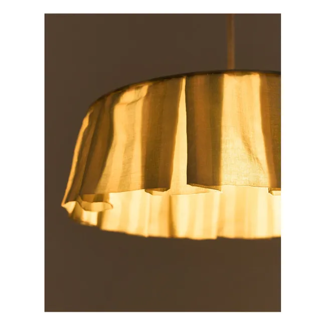 Gestreifter Lampenschirm Vibes aus Bio-Baumwoll-Voile | Turquoise