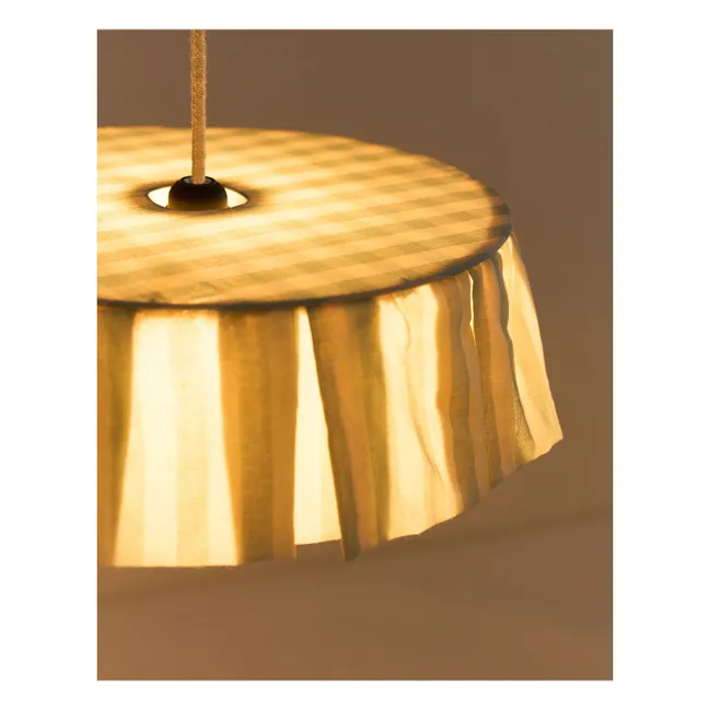 Paralume a righe Vibes in voile di cotone biologico | Turquoise