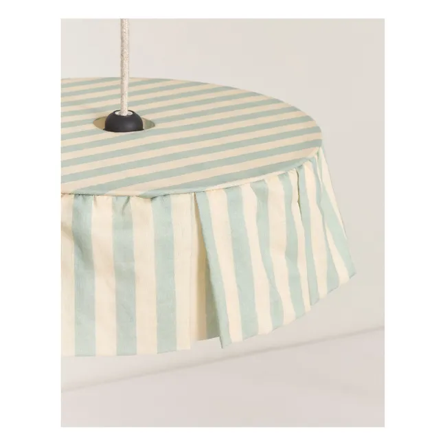Paralume a righe Vibes in voile di cotone biologico | Turquoise
