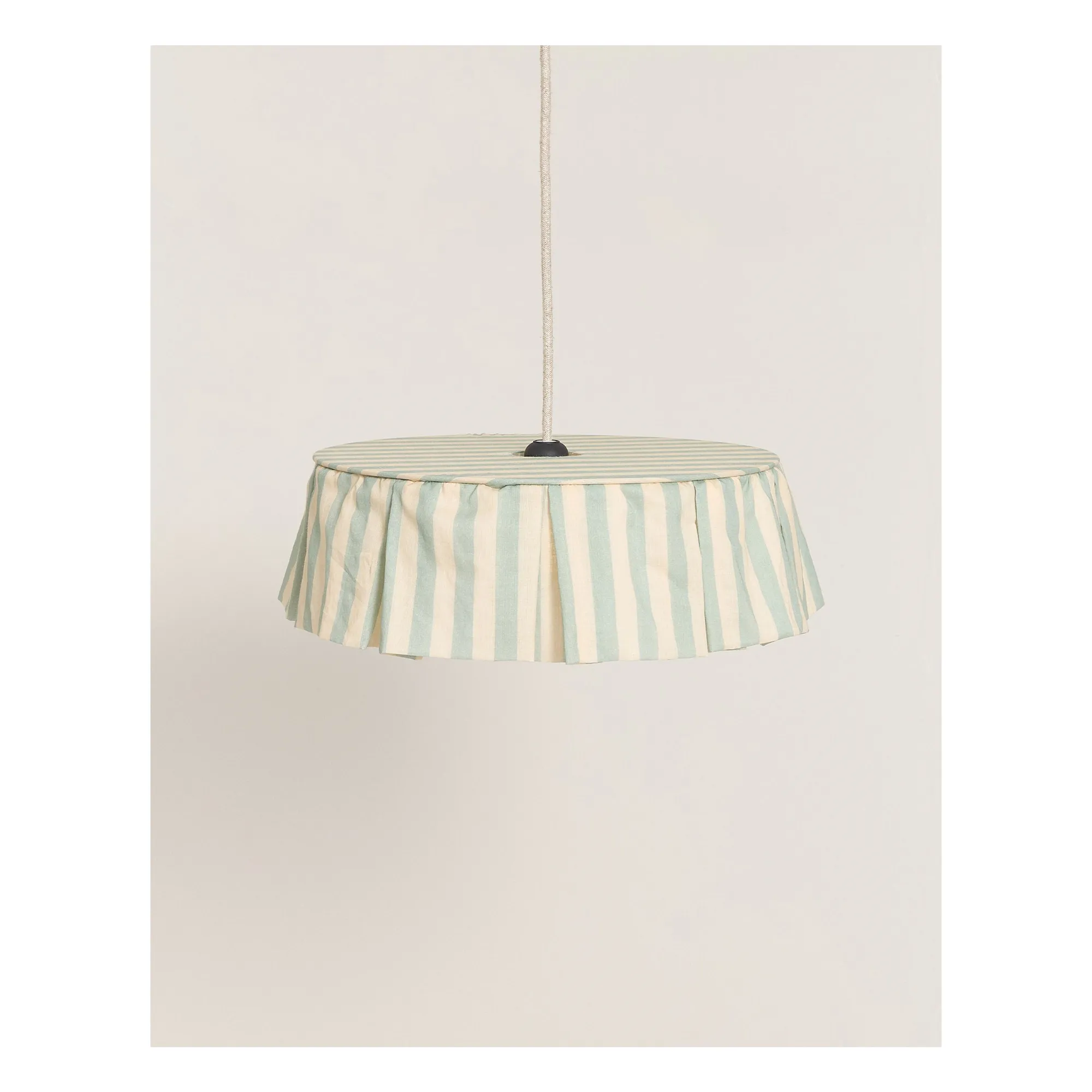 Abat-jour Vibes rayé en voile de coton bio | Turquoise- Image produit n°2
