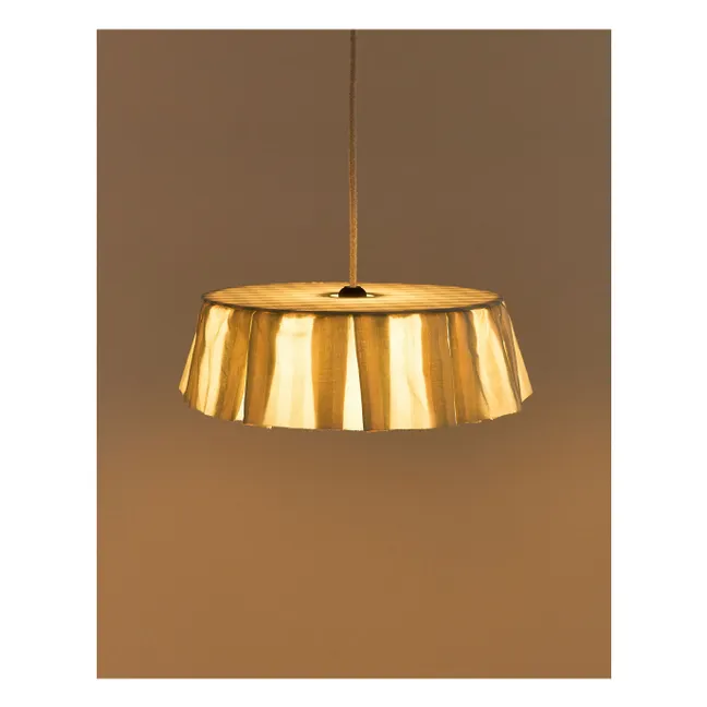 Gestreifter Lampenschirm Vibes aus Bio-Baumwoll-Voile | Turquoise