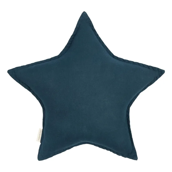 Coussin Etoile - Lin Français | Bleu nuit- Image produit n°0