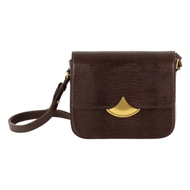 Sac Diviluz E Cuir Embossé Lézard | Marron