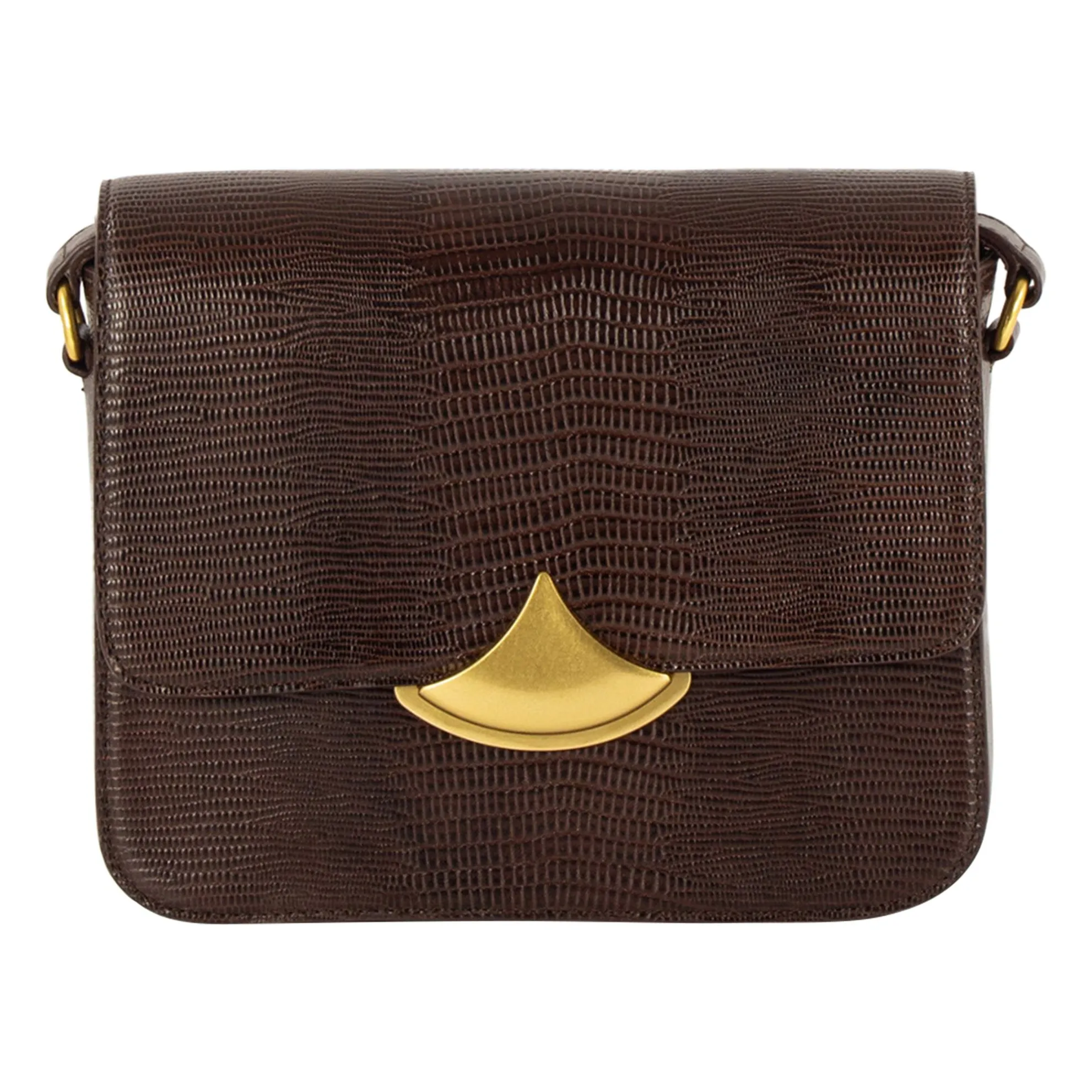 Sessùn Brown Diviluz E Bag Lizard Embossed Leather
