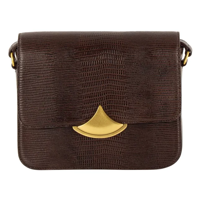 Sac Diviluz E Cuir Embossé Lézard | Marron