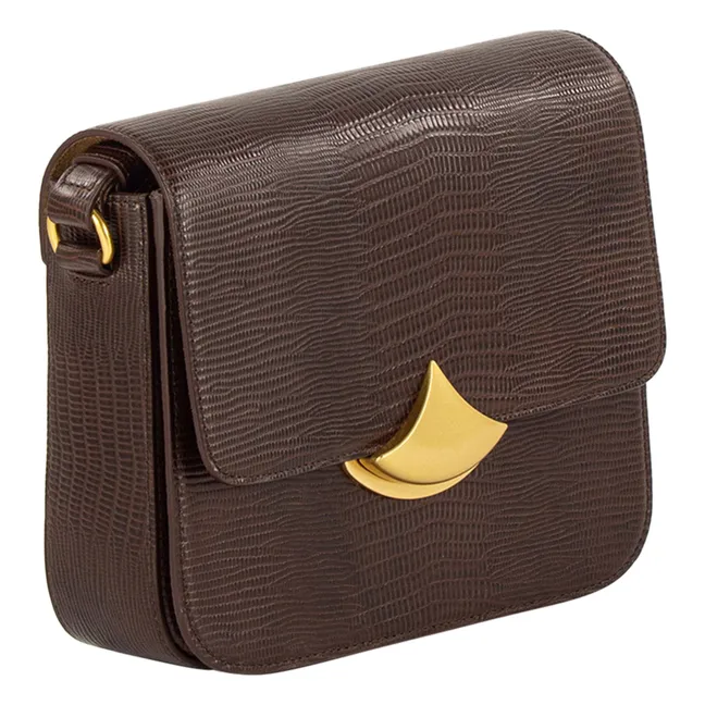 Sac Diviluz E Cuir Embossé Lézard | Marron