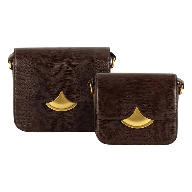 Sac Diviluz E Cuir Embossé Lézard | Marron
