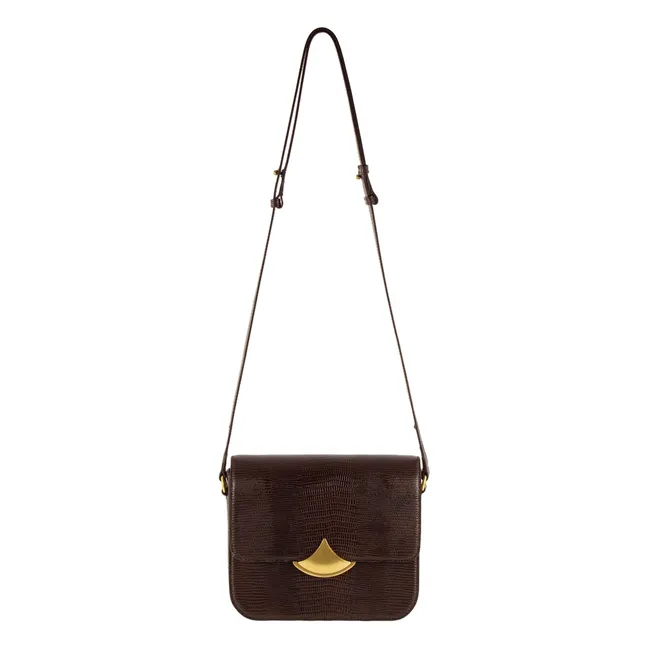 Sac Diviluz E Cuir Embossé Lézard | Marron