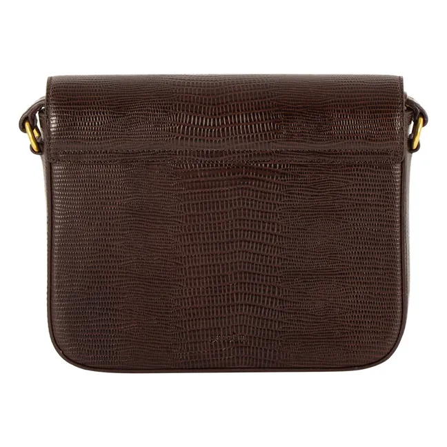 Sac Diviluz E Cuir Embossé Lézard | Marron