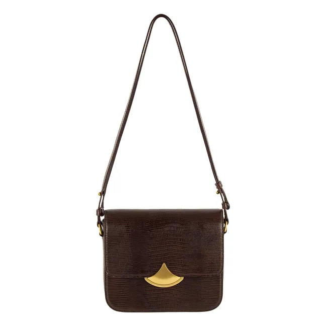 Sac Diviluz E Cuir Embossé Lézard | Marron