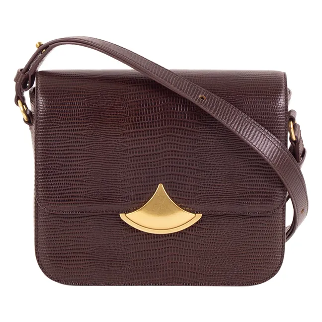 Diviluz E Bag Lizard Embossed Leather | Brown