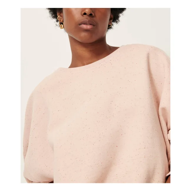 Sweat Oversize Chebbi Coton Bio et Recyclé | Rose chiné