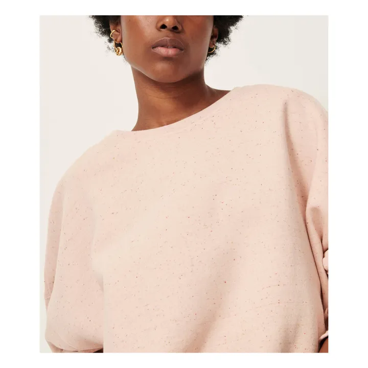 Chebbi Oversize Sweat Algodón orgánico y reciclado | Rosa color natural- Imagen del producto n°3