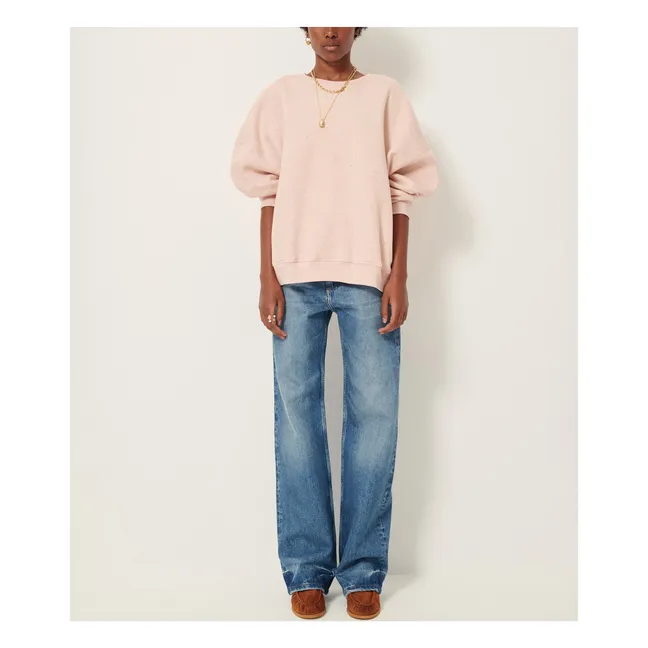 Sweat Oversize Chebbi Coton Bio et Recyclé | Rose chiné