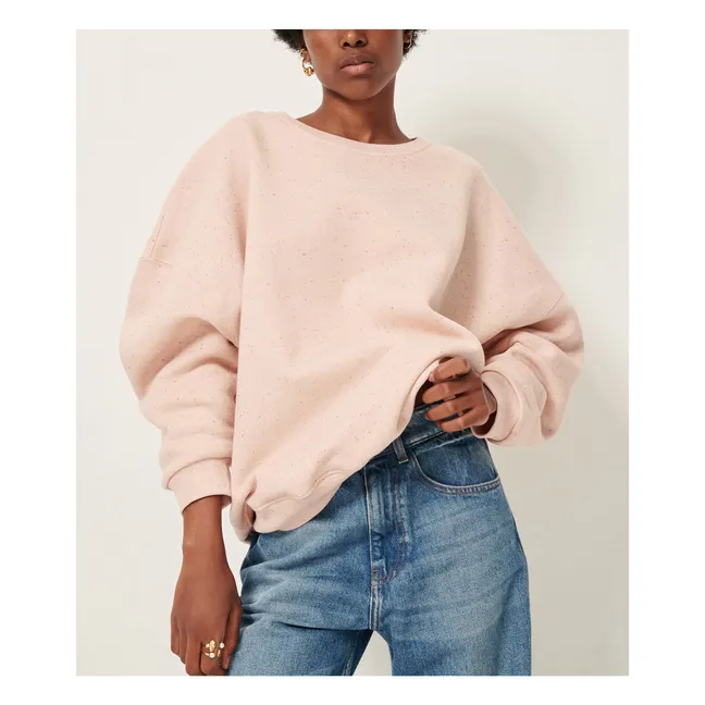Sweat Oversize Chebbi Coton Bio et Recyclé | Rose chiné