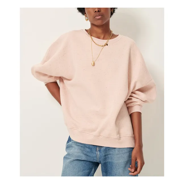 Sweat Oversize Chebbi Coton Bio et Recyclé | Rose chiné