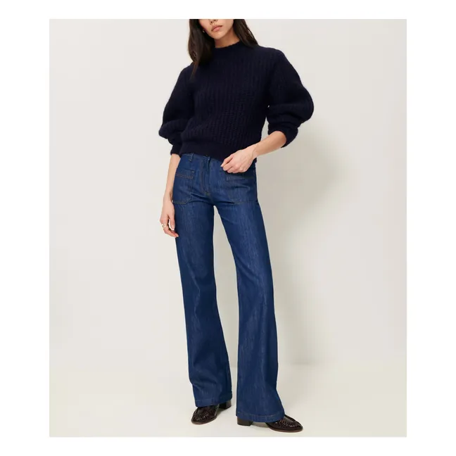 Eole Pullover aus Alpaka und Bio-Baumwolle | Navy