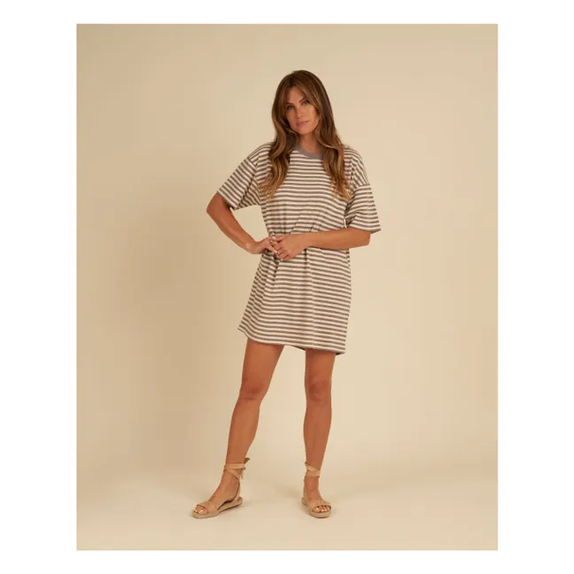Striped T-Shirt Dress - Women's Collection | Grey