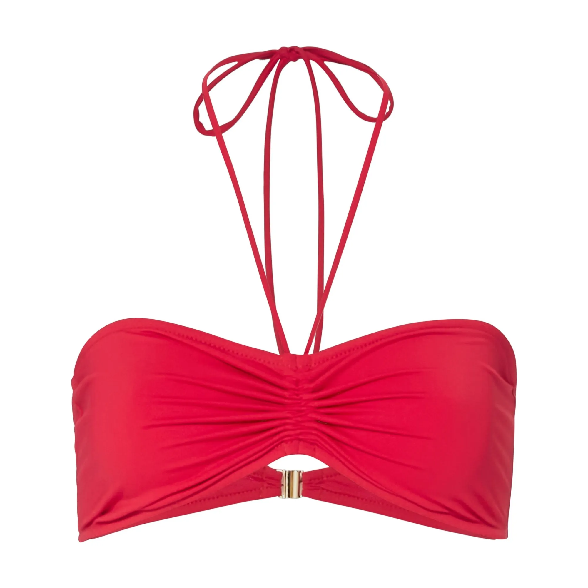 Alma Deia Red Shir Bustier Swimsuit Top